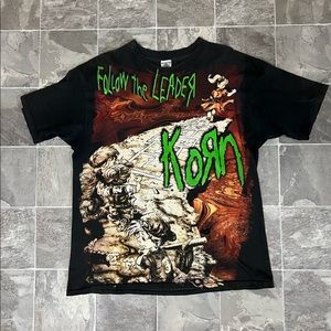 Vintage | Shirts | Rare Vintage 9s Korn All Over Print | Poshmark